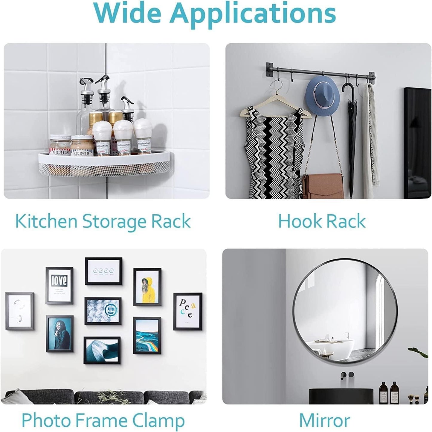 Wall Mount Screw Hooks for Kitchen Bathroom Bedroom Living Room