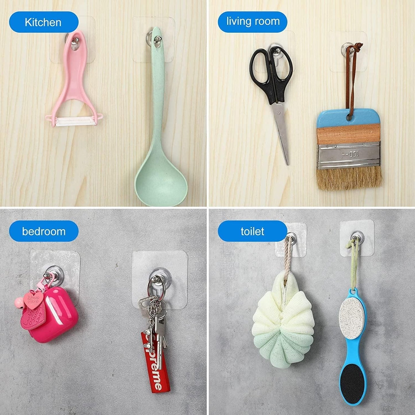Wall Mount Screw Hooks for Kitchen Bathroom Bedroom Living Room